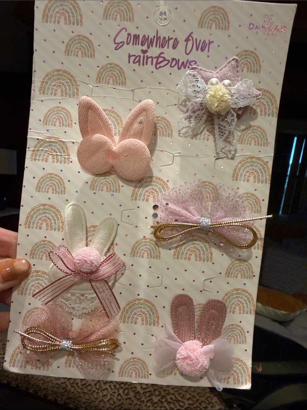 DANBAR GLOBAL Baby Pink Girls' Bunny Hair Clip Set - 6 Pieces